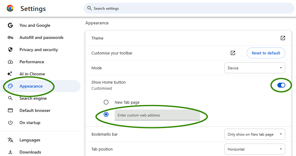 Chrome instructions step 2